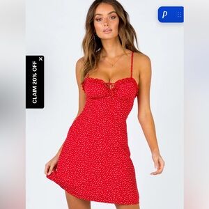 Princess Polly Love Birds Mini Dress Red